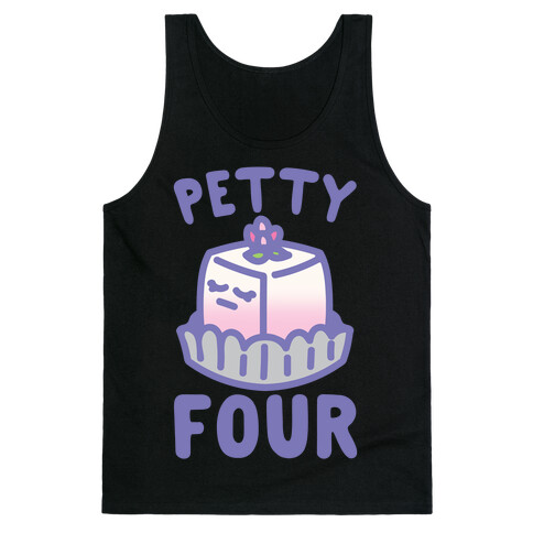 Petty Four White Print Tank Top