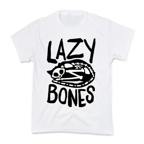 Lazy Bones Cat Skeleton Kids T-Shirt