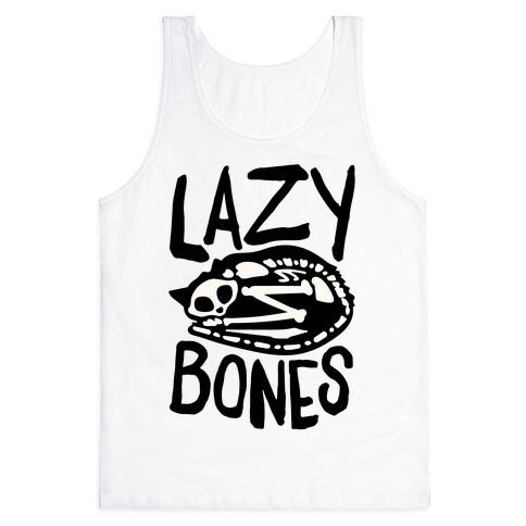 Lazy Bones Cat Skeleton Tank Top