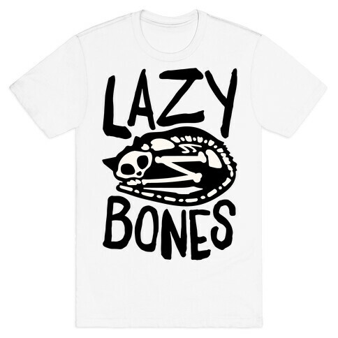 Lazy Bones Cat Skeleton T-Shirt