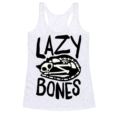 Lazy Bones Cat Skeleton Racerback Tank Top