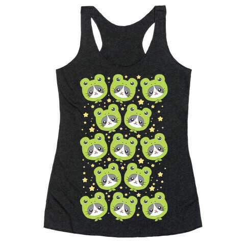 Frog Hat Cat Racerback Tank Top