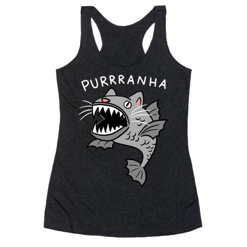 Purrranha Cat Piranha Racerback Tank Top