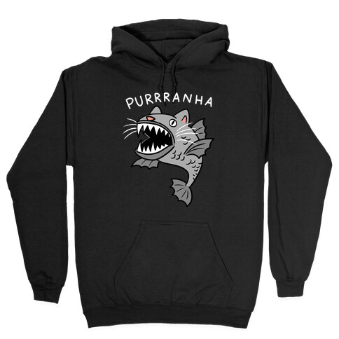 Purrranha Cat Piranha Hooded Sweatshirt