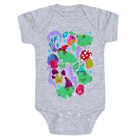 Magical Mushroom Frogs Pattern Baby One-Piece