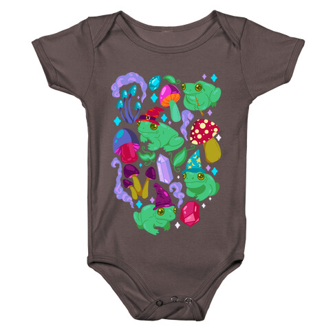 Magical Mushroom Frogs Pattern Baby One-Piece