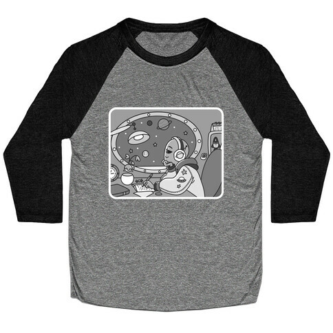 Chillhop Alien B&W Baseball Tee