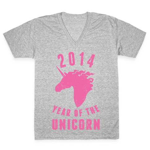 2014 Year of the Unicorn V-Neck Tee Shirt