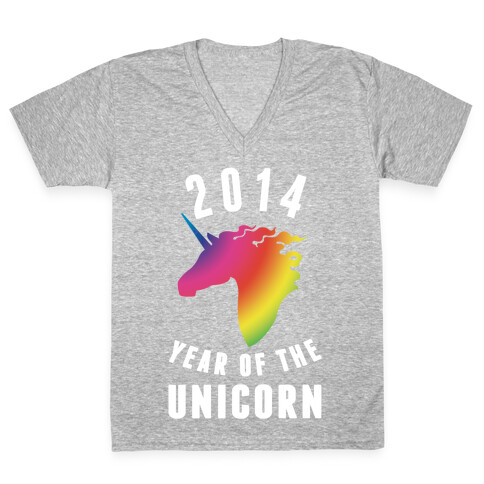 2014 Year of the Unicorn V-Neck Tee Shirt