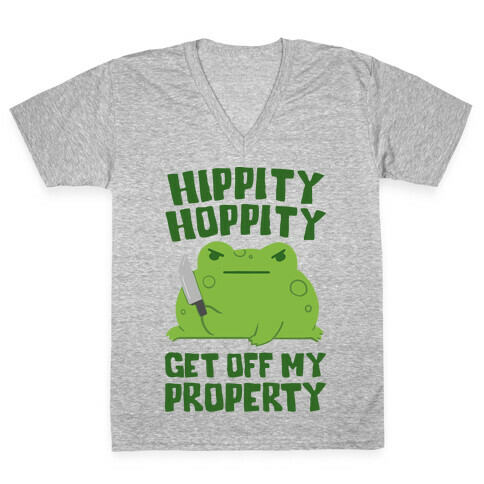 Hippity Hoppity Get Off My Property V-Neck Tee Shirt