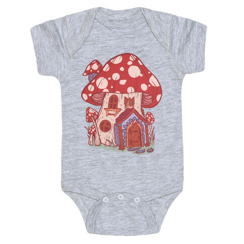 Fairy Mushroom House Pattern Baby One-Piece
