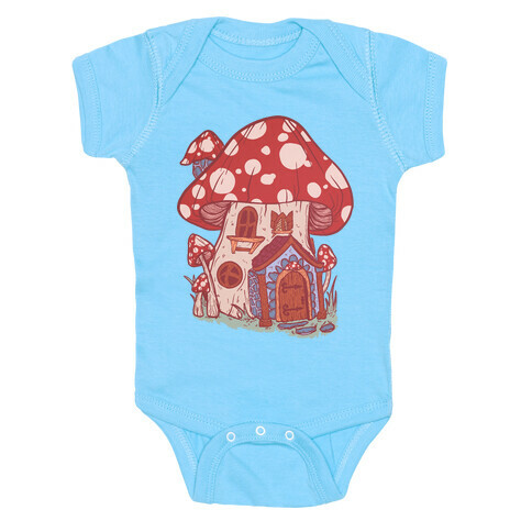 Fairy Mushroom House Pattern Baby One-Piece