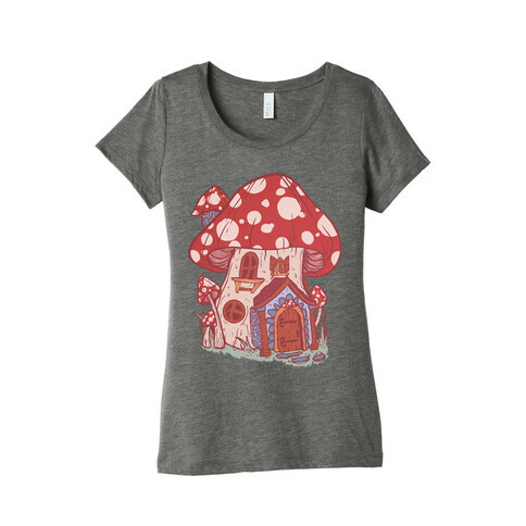 Fairy Mushroom House Pattern Womens T-Shirt