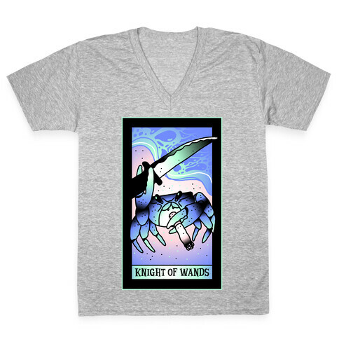 Knight Of Wands Smoking Crab Tarot V-Neck Tee Shirt