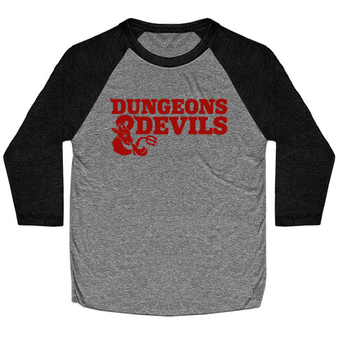 Dungeons & Devils Parody Baseball Tee