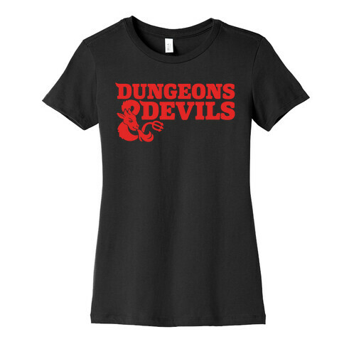 Dungeons & Devils Parody White Print Womens T-Shirt