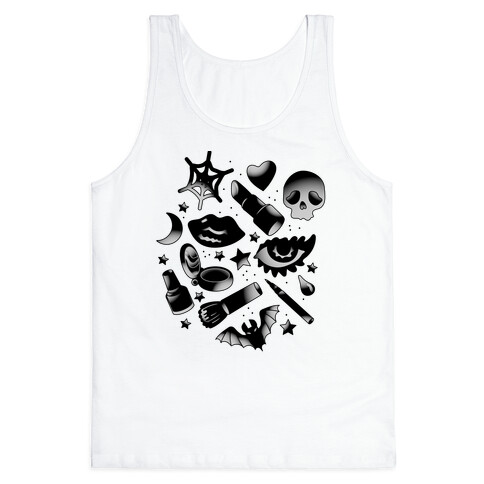 Goth Makeup Pattern Tank Top