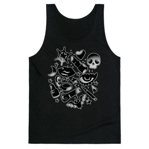 Goth Makeup Pattern Tank Top