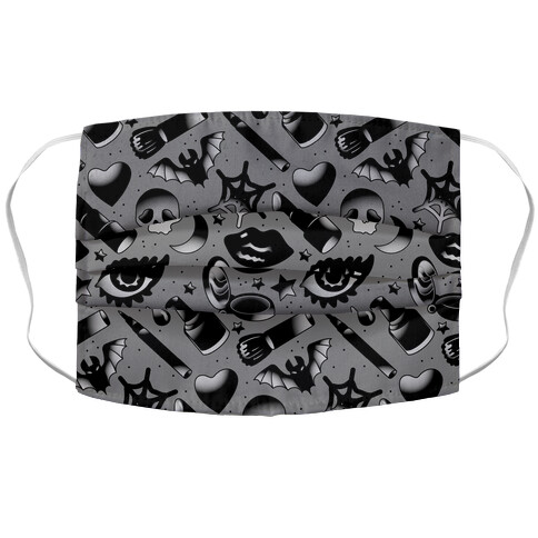 Goth Makeup Pattern Accordion Face Mask