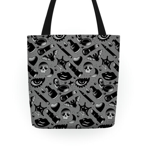 Goth Makeup Pattern Tote