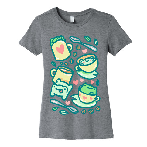 Coffee And Tea Frogs Womens T-Shirt