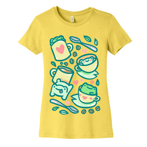 Coffee And Tea Frogs Womens T-Shirt