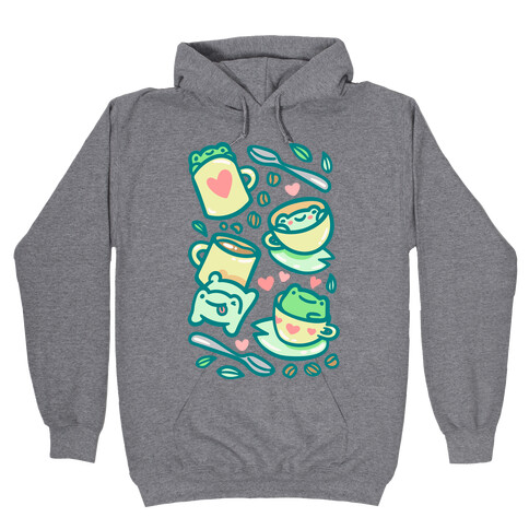Coffee And Tea Frogs Hooded Sweatshirt
