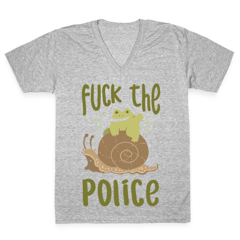 F*** The Police Frog V-Neck Tee Shirt