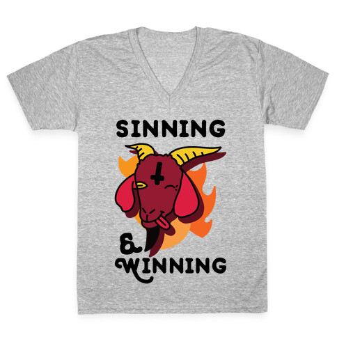 Sinning & Winning V-Neck Tee Shirt