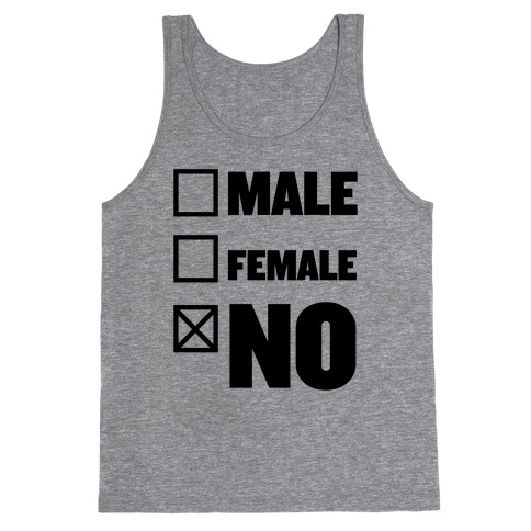 Male, Female, No Tank Top