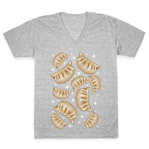 Dumplings Pattern V-Neck Tee Shirt
