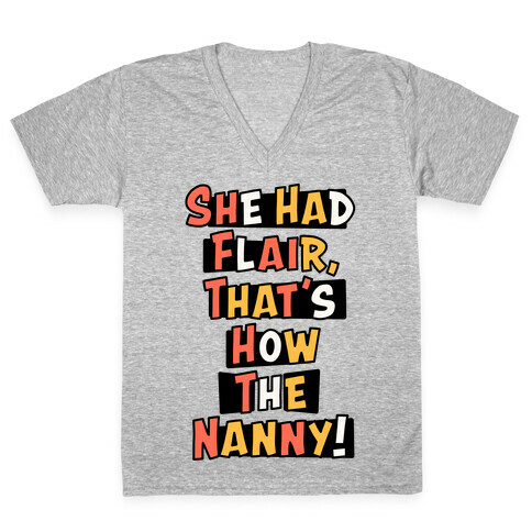 Nanny Sitcom Theme Parody (Two) V-Neck Tee Shirt