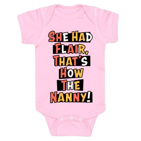 Nanny Sitcom Theme Parody White Print (Two) Baby One-Piece