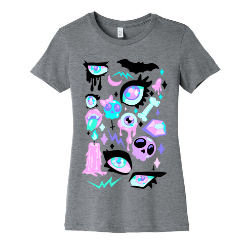 Pastel Goth Eyes Pattern Womens T-Shirt