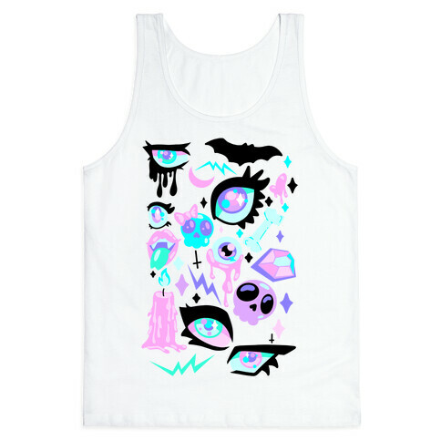 Pastel Goth Eyes Pattern Tank Top