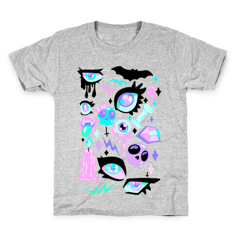 Pastel Goth Eyes Pattern Kids T-Shirt