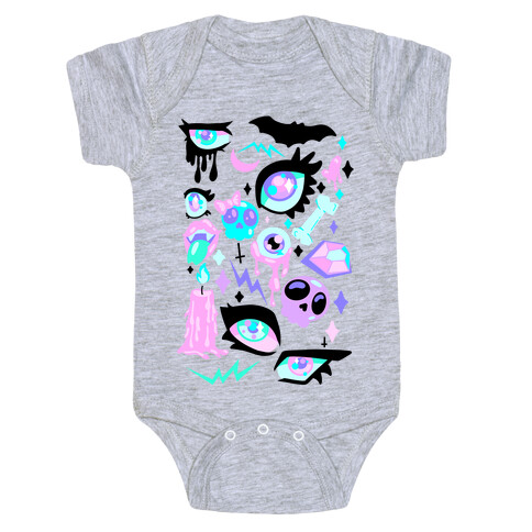 Pastel Goth Eyes Pattern Baby One-Piece