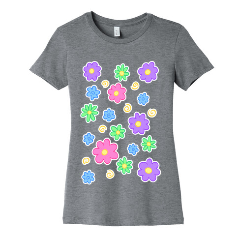 Doodle Flowers Womens T-Shirt