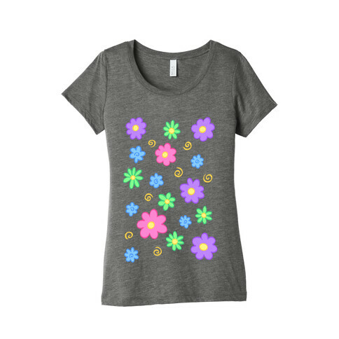 Doodle Flowers Womens T-Shirt