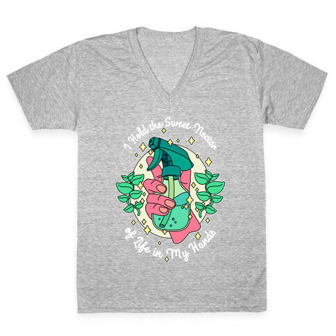 I Hold the Sweet Nectar of Life in My Hands V-Neck Tee Shirt