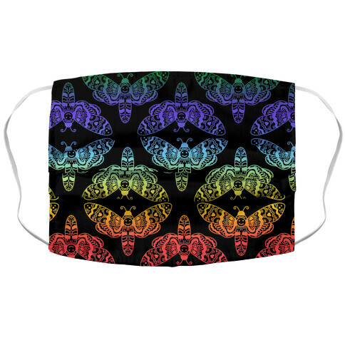 Rainbow Moth Pattern Accordion Face Mask