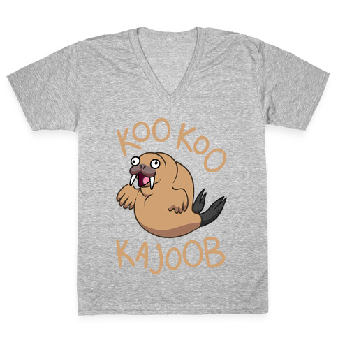 Koo Koo Kajoob Derpy Walrus V-Neck Tee Shirt