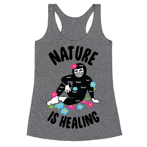 Nature Is Healing (Bigfoot) Racerback Tank Top