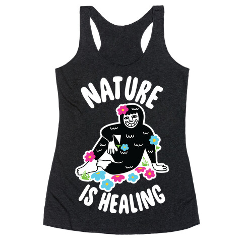 Nature Is Healing (Bigfoot) Racerback Tank Top