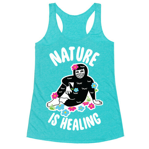 Nature Is Healing (Bigfoot) Racerback Tank Top