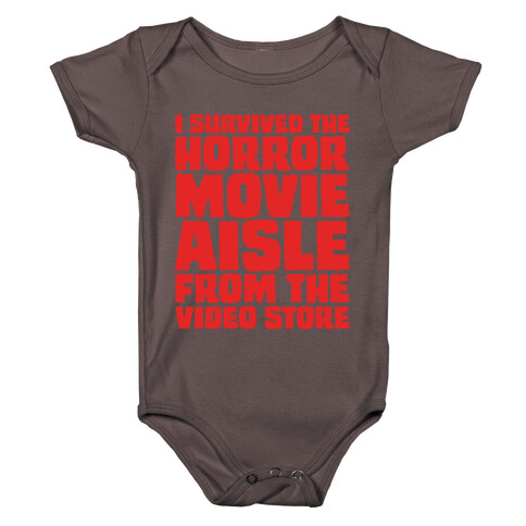 I Survived The Horror Movie Aisle White Print Baby One-Piece