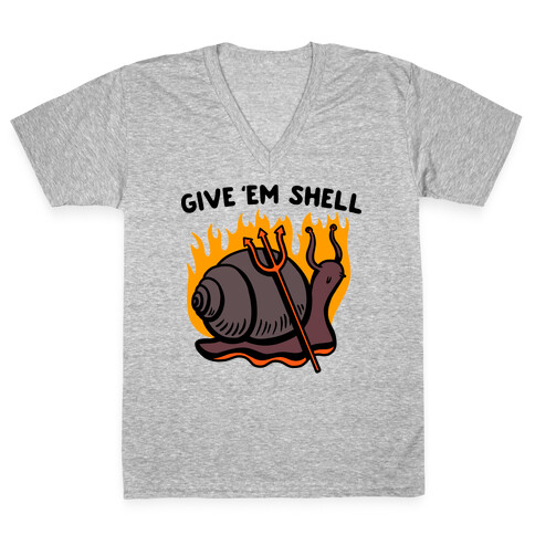 Give Em' Shell Snail V-Neck Tee Shirt
