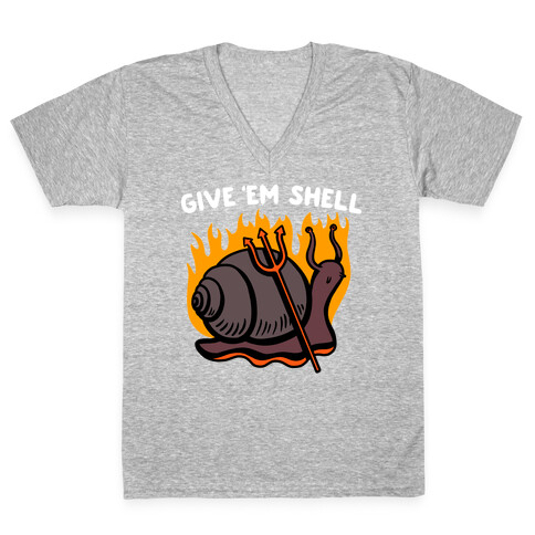 Give Em' Shell Snail V-Neck Tee Shirt