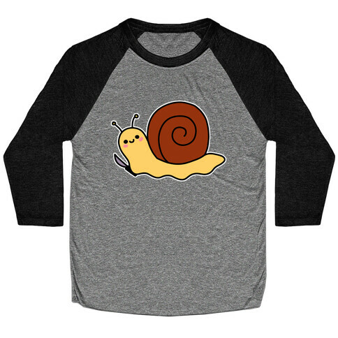 Snail With Knife Baseball Tee