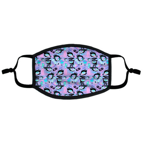 Pastel Goth Eyes Pattern Flat Face Mask